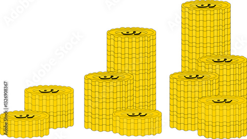 Financial Growth Illustration with Gold Coins
