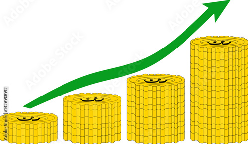 graph with dollar sign - Money and Investment Concept