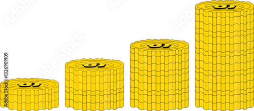 Economic Success – Gold Coin Stacks Illustration
