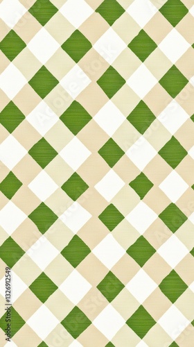 Wallpaper Mural Classic green and white pattern featuring green plaid fabric texture creating a cozy and inviting atmosphere Torontodigital.ca
