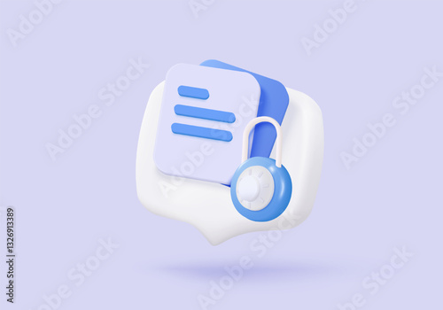 3d data protection privacy icon signs and cyberspace solutions with secure digital buttons. checkmark shield password secret personal database account. 3d data file icon vector render illustration