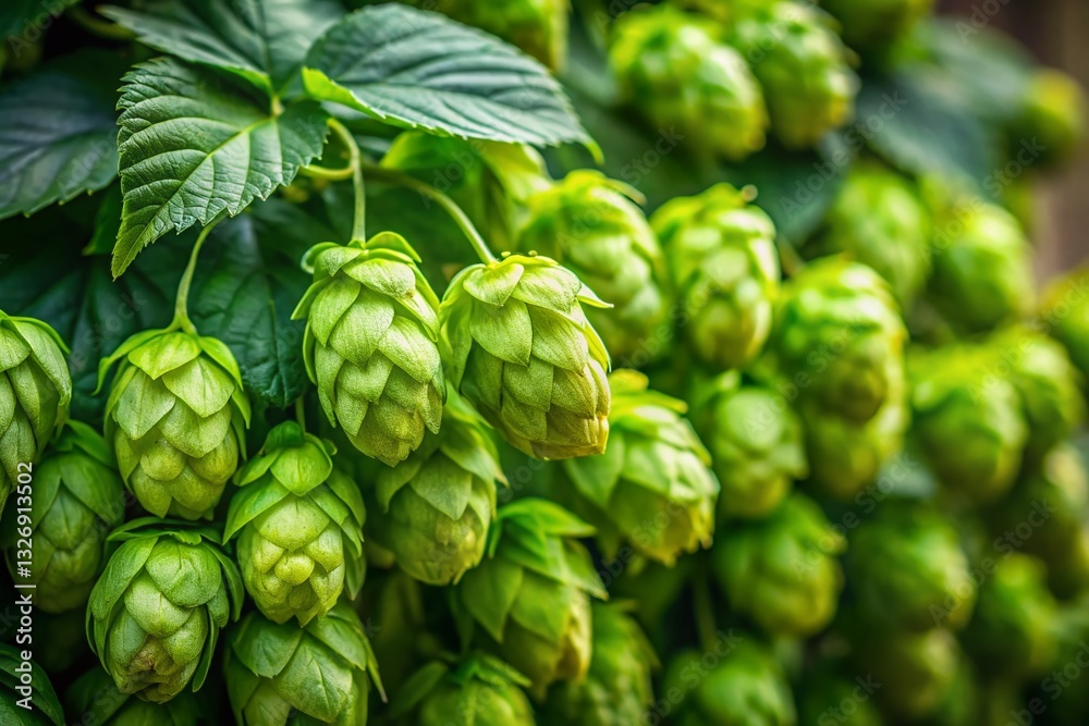 Fresh Hop Bines: Candid Close-Up of Beer Brewing Ingredient Fresh Hop Bines: Candid Close-Up of Beer Brewing Ingredient
