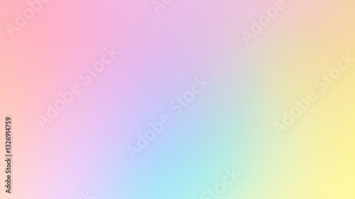 Soft pastel rainbow gradient background in pink, blue, yellow, and green hues