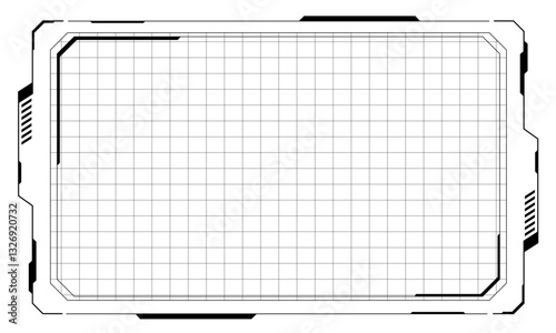 HUD frames black user interface elements design modern technology futuristic control panel screen digital hologram window gaming menu touching cyber monitor set white background vector