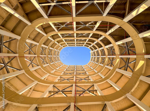 Wallpaper Mural Symmetrical Architecture: Circular Parking Structure Under Open Sky Torontodigital.ca