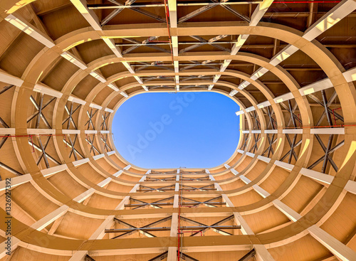 Wallpaper Mural Architectural Symmetry: Circular Parking Structure with Open Sky Torontodigital.ca