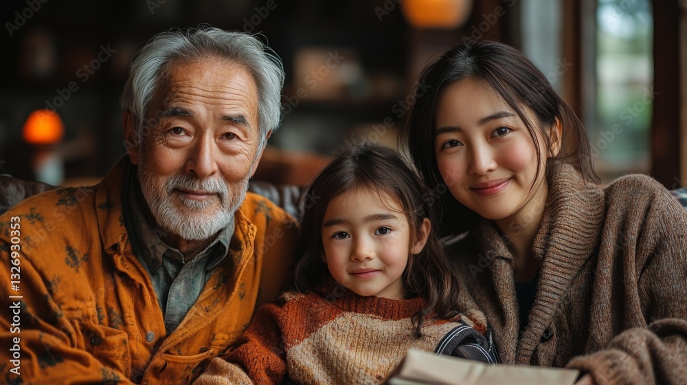 A Multicultural Family Spending Time Together in the Living Room. Generative AI A Multicultural Family Spending Time Together in the Living Room. Generative AI