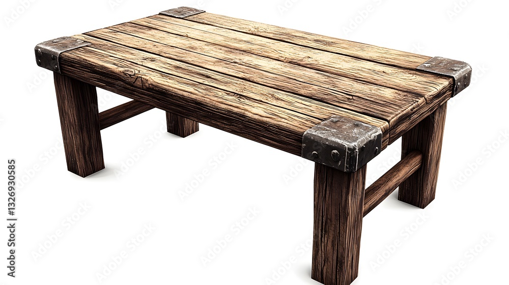 Naklejka premium Rustic wooden table with natural grain and texture