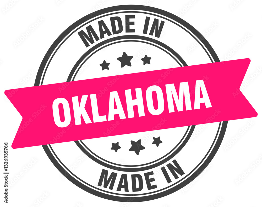 Made in Oklahoma round sign. Made in Oklahoma stamp. Made in Oklahoma round sign. Made in Oklahoma stamp.