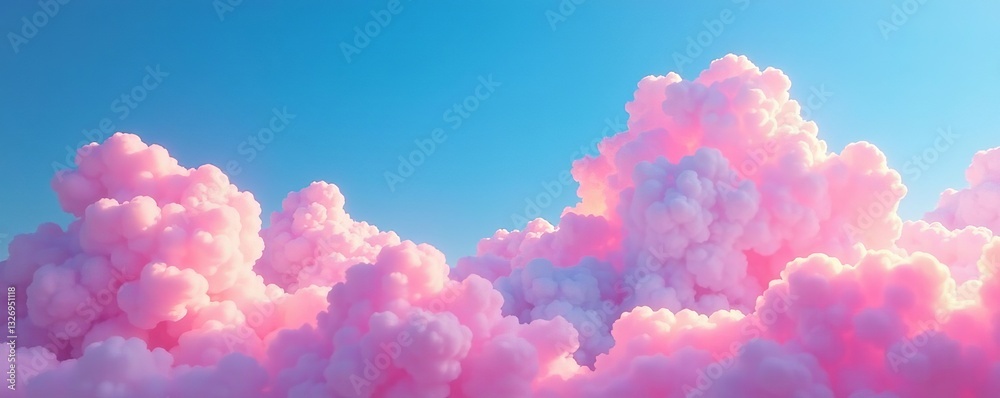 Vibrant pink clouds against a bright blue sky, sky, background, colorful Vibrant pink clouds against a bright blue sky, sky, background, colorful