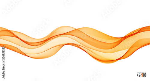 Abstract vector background, transparent waved lines for brochure, website, flyer design. Orange smoke wave.
