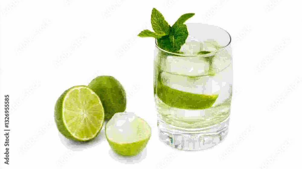 Mojito cocktail isolated on white background Mojito cocktail isolated on white background