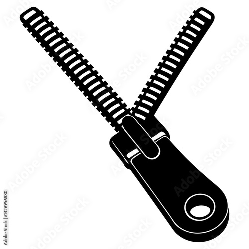  Black and White Zipper Clipart – Open Zip Fastener Illustration