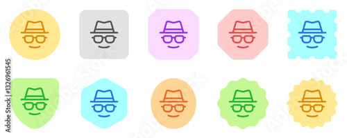 Editable vector incognito hat glasses user icon. Part of a big icon set family. Perfect for web and app interfaces, presentations, infographics, etc