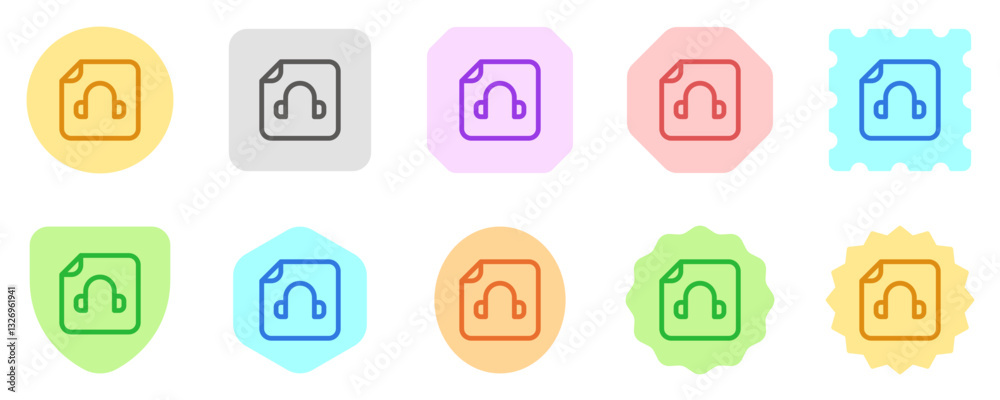 Editable vector audio recording file icon. Part of a big icon set family. Perfect for web and app interfaces, presentations, infographics, etc Editable vector audio recording file icon. Part of a big icon set family. Perfect for web and app interfaces, presentations, infographics, etc