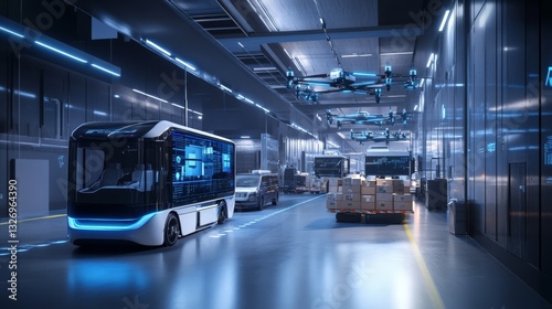 Autonomous Delivery Drones and Electric Trucks in a Logistics Hub