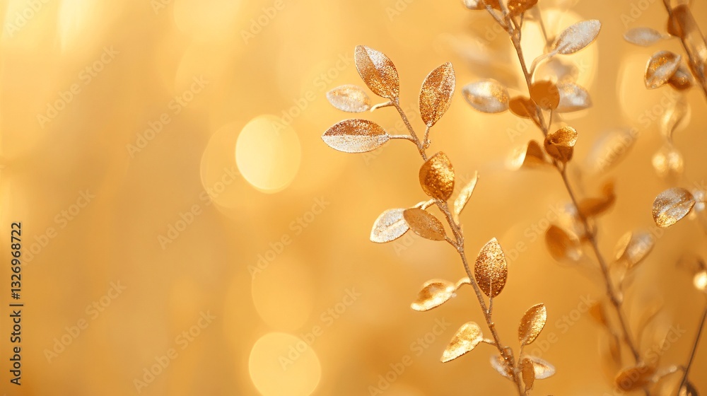Fototapeta premium Warm golden yellow with a metallic shimmer plain background