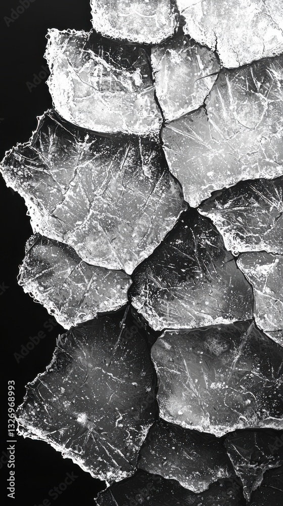 Obraz premium Intricate ice crystals forming a beautiful pattern on a surface in a cold winter environment