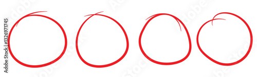 Free Download Grunge round shapes. Grunge banner collection. Set of Red brush circle. Ink circle icon. Red simple round frame. Freehand picture. Abstract texture. Vector Red circular scribble doodle round circles. - GFXLoad
