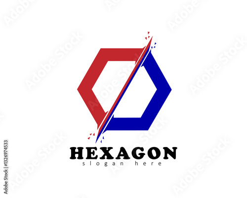 magnetic hexagon vector logo design illustration for company