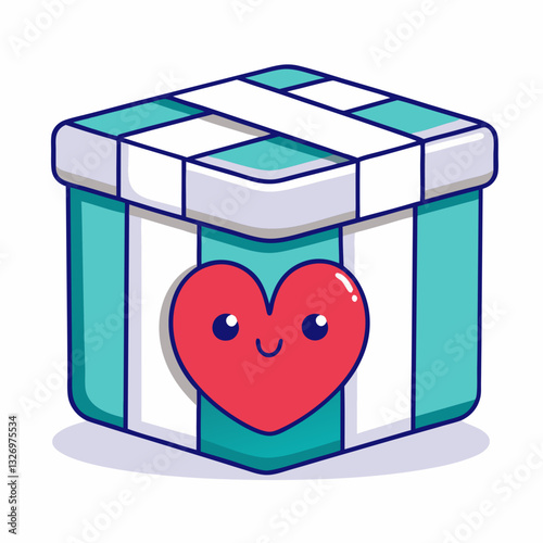 Joyful gift box surprise digital illustration heartwarming design whimsical style playful concept