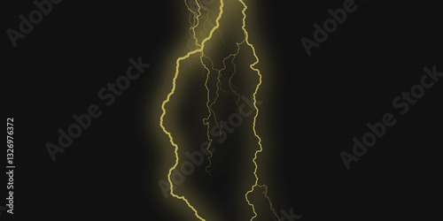 Thunder, lightnings and rain on a stormy summer night in black and white. Lightning bolts in the sky at night. Lightning on the sky with stormy clouds .