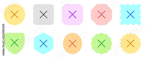 Vector cross multiply close remove mark icon. Black, white background. Perfect for app and web interfaces, infographics, presentations, marketing, etc.