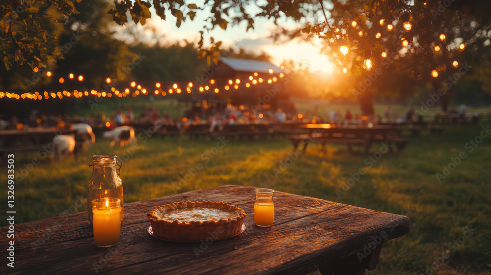 Fototapeta premium Sunset Garden Table Setting