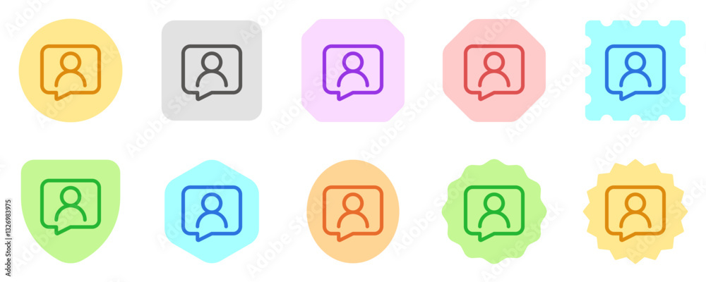 Vector share contact, bubble speech with person icon. Black, white background. Perfect for app and web interfaces, infographics, presentations, marketing, etc. Vector share contact, bubble speech with person icon. Black, white background. Perfect for app and web interfaces, infographics, presentations, marketing, etc.