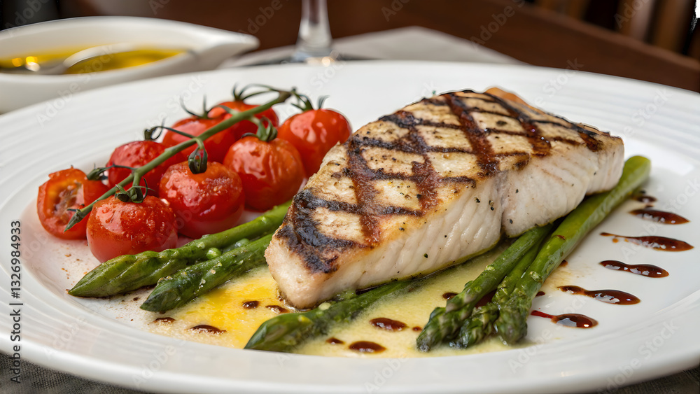 Perfectly Grilled Red Snapper Fillet with Seasonal Vegetables Perfectly Grilled Red Snapper Fillet with Seasonal Vegetables
