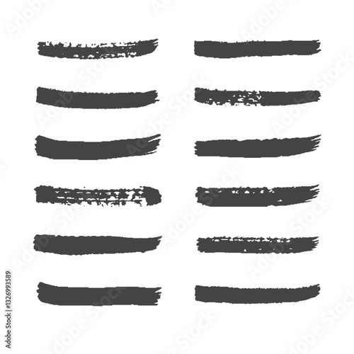 Set of paint brush stroke. Grunge vector drawing. Artistic design elements, ink splatter. Dirty watercolor texture, frame line, splash or abstract creative shape for social media.
