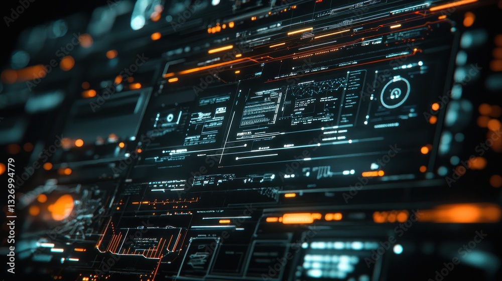 Futuristic Digital Interface: Abstract Technological Background