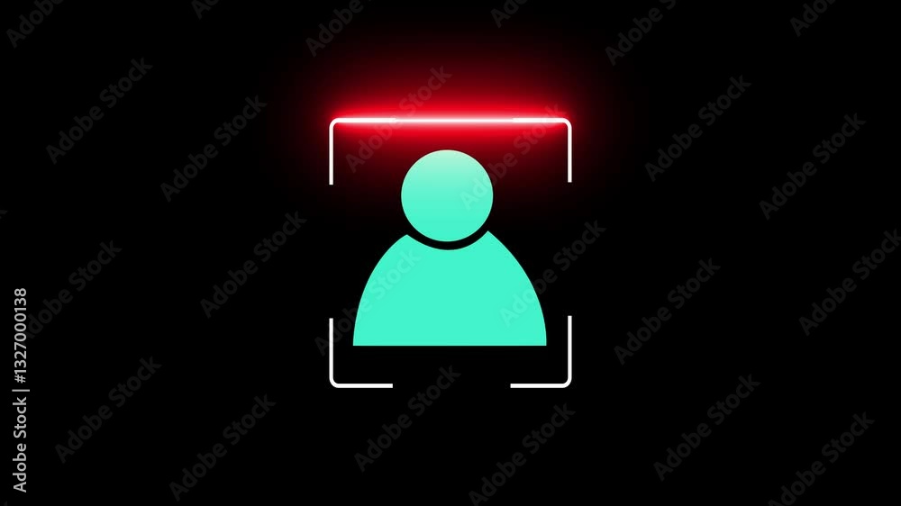 Neon icon, glowing silhouette, minimalist user profile, cyan and red, dark background, geometric shapes, 4K Neon light People icon animation on the brick wall Neon icon, glowing silhouette, minimalist user profile, cyan and red, dark background, geometric shapes, 4K Neon light People icon animation on the brick wall