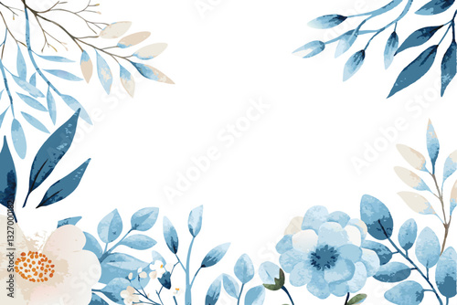 Wallpaper Mural Hand painted watercolor nature on white background Torontodigital.ca