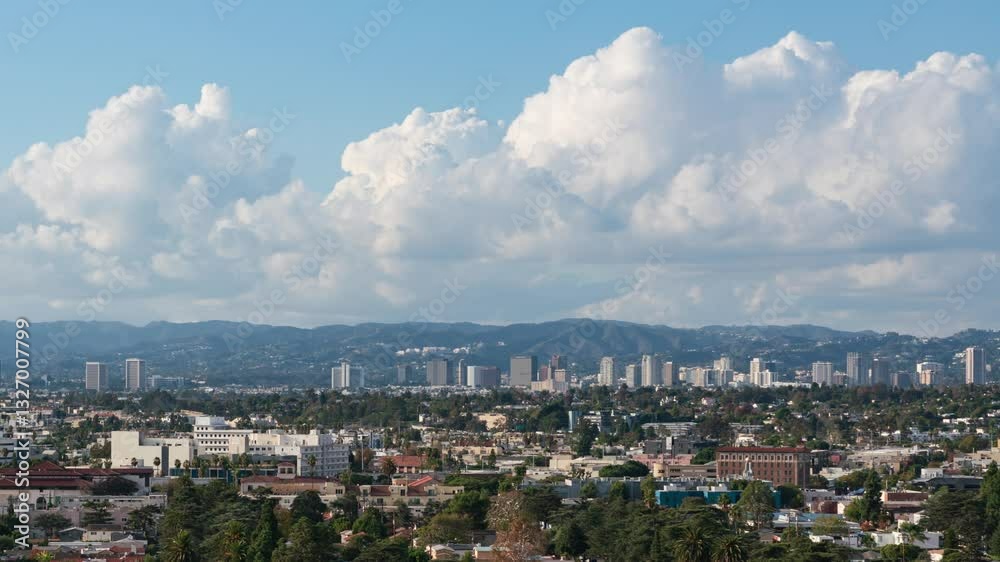 Los Angeles Century City and Westwood from Culver City Tilt Down Time Lapse California USA