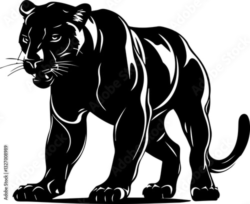 Black panther silhouette vector illustration