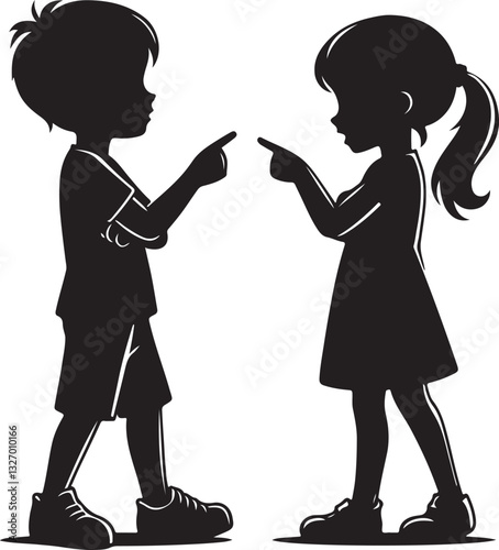 Siblings arguing vector