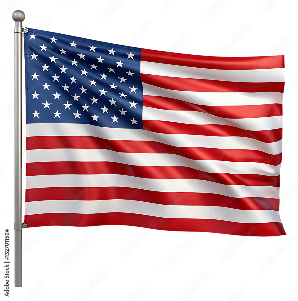 American flag waving proudly in the wind. American flag waving proudly in the wind.