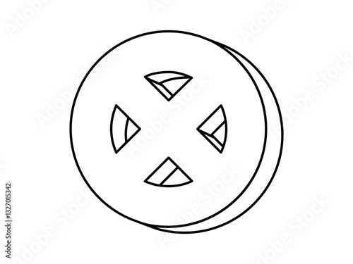 Hand drawn cute outline illustration prohibition sign. Flat vector forbidden warning message line art doodle. Negative reaction. Social media icon or sticker. Caution cross. Access denied. Isolated.