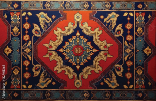 	
Carpet pattern mandala art design. colorful, vintage, tradition, classic, dco, cycle, islamic, arabic, embroidery, persian, Indian motifs, traditional, Turkish, lotus, flower, henna.
