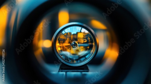 Focused headlamp, bokeh city lights