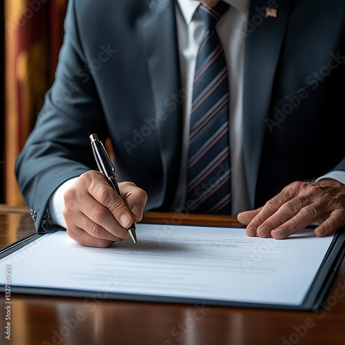 Government response to economic crisis signing of bankruptcy stimulus bill in legislative chamber