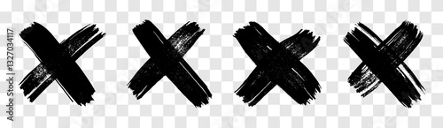 Black brush cross symbol