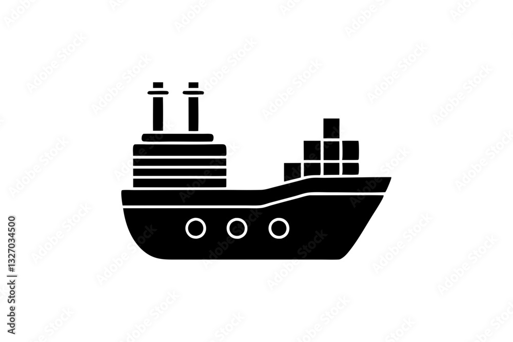Obraz premium creative details cargo ship icon vector illustration