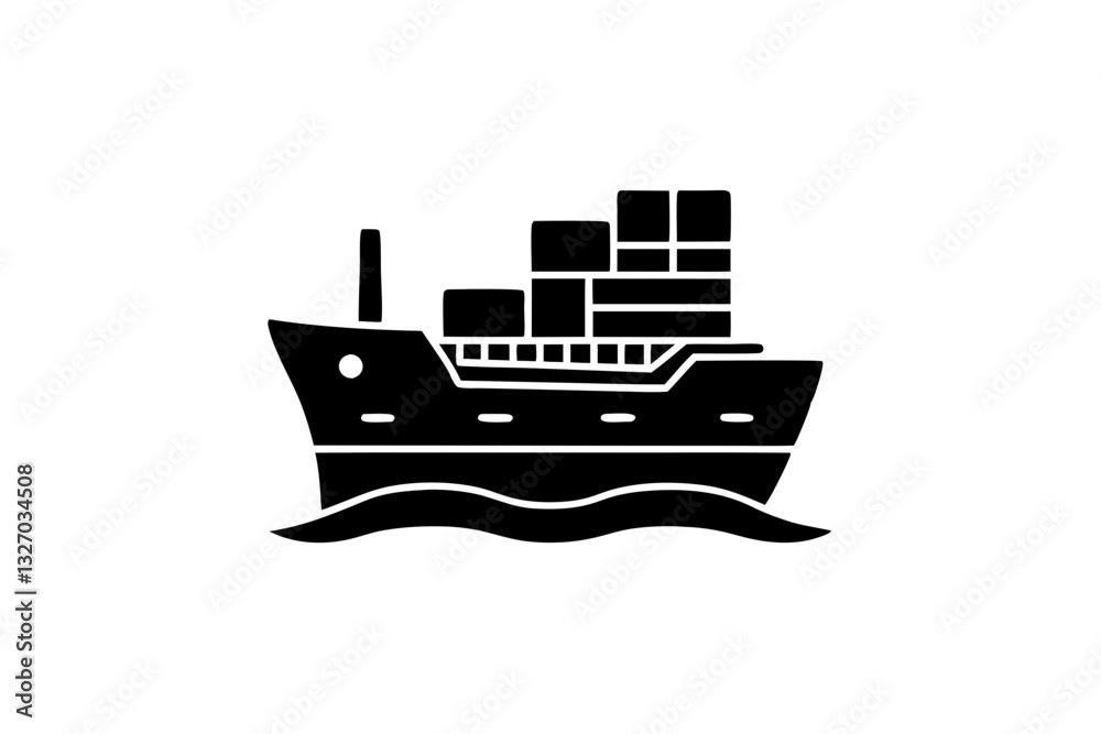 Obraz premium creative details cargo ship icon vector illustration