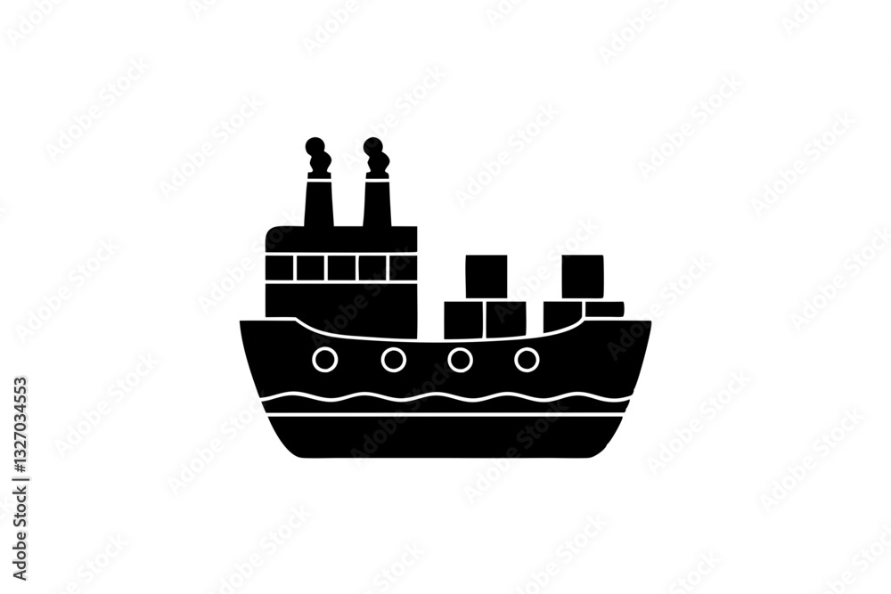 Obraz premium creative details cargo ship icon vector illustration