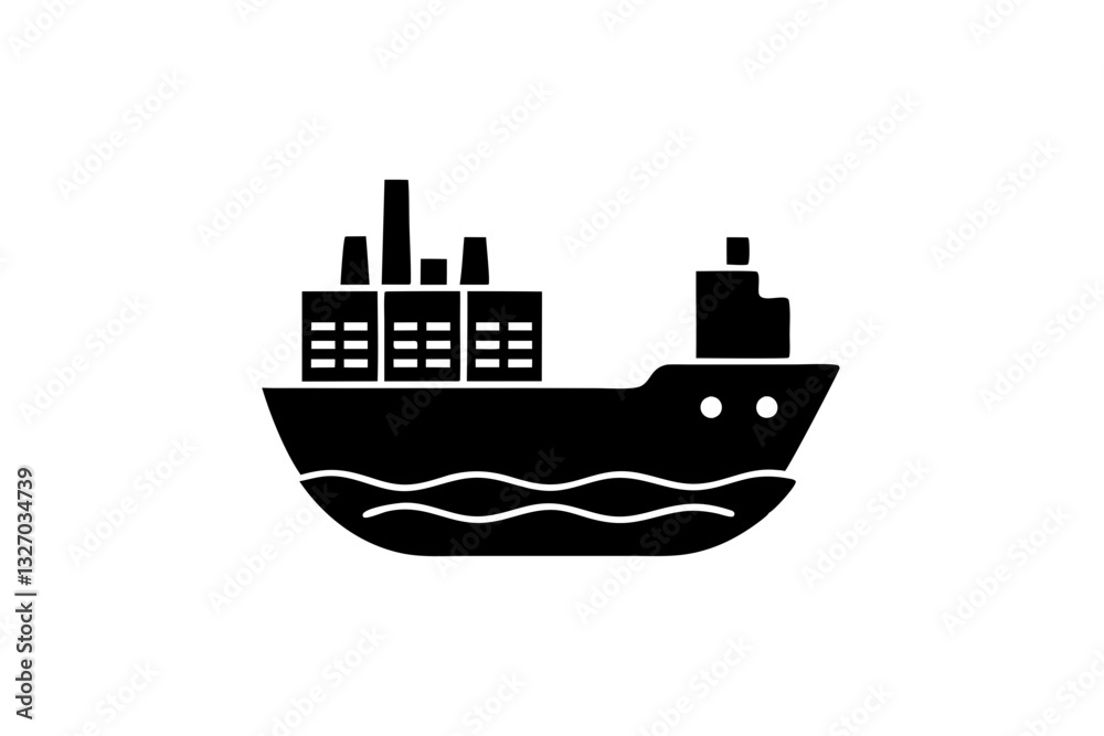 Obraz premium creative details cargo ship icon vector illustration