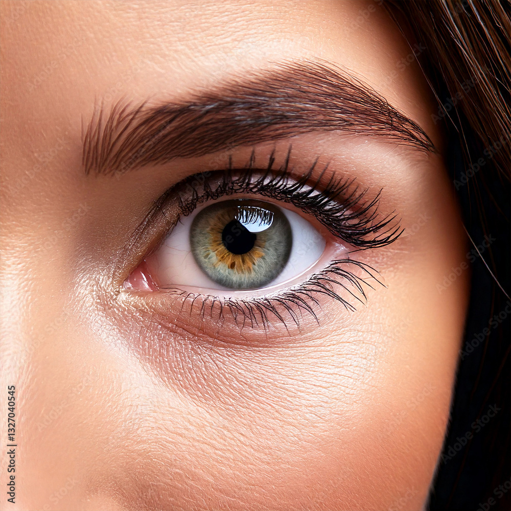 Obraz premium Close-up of a woman's eye, realistic detail