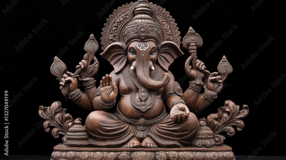 A sculpture of an elephant grasping a bird in its trunk A sculpture of an elephant grasping a bird in its trunk