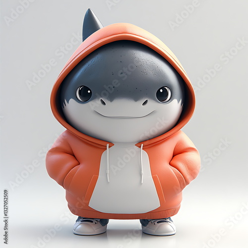 cute baby shark wearing jacket